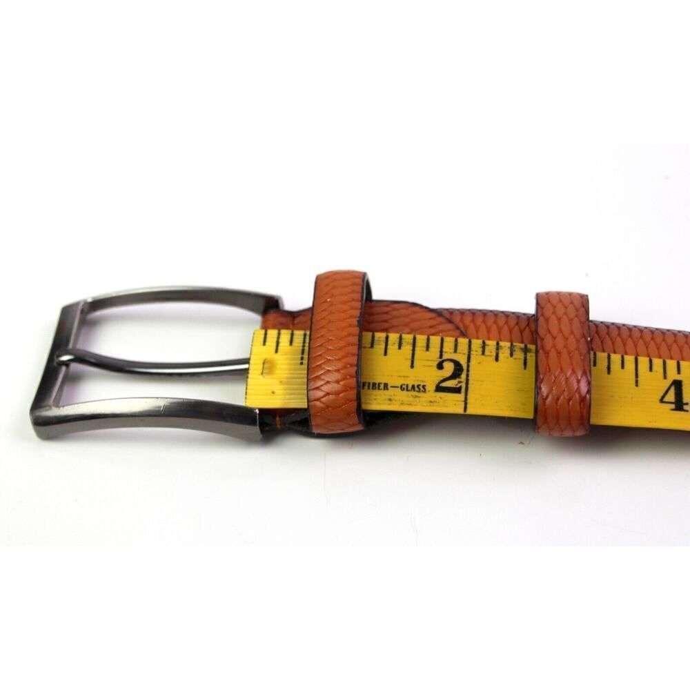 CLASSIC TOOLED BROWN GENUINE LEATHER 1 1/4"Wd CASUAL DRESS MEN'S BELT Sz 32 (B3 - Picture 6 of 9